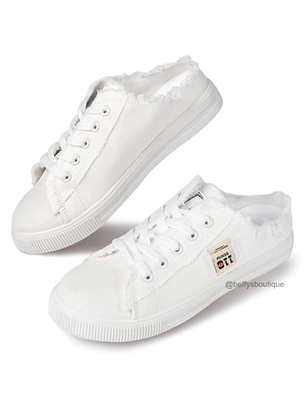 Women's Canvas Sneakers Slip-On Mule Backless Low Top Walking Shoes
